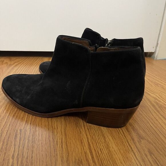 Sam Edelman black suede leather ankle zip boots size US 8 - Picture 3 of 8